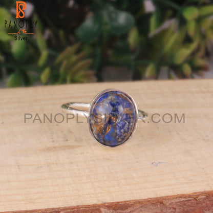 Mojave Copper Lapis Oval 925 Sterling Silver Gemstone Ring