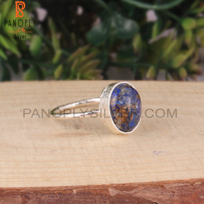Mojave Copper Lapis Oval 925 Sterling Silver Gemstone Ring