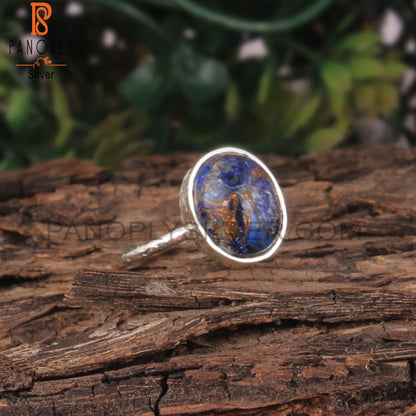 Mojave Copper Lapis Oval 925 Sterling Silver Gemstone Ring