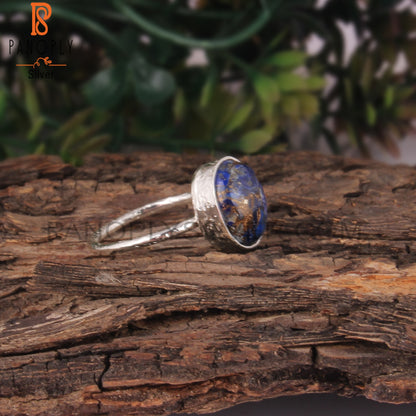 Mojave Copper Lapis Oval 925 Sterling Silver Gemstone Ring