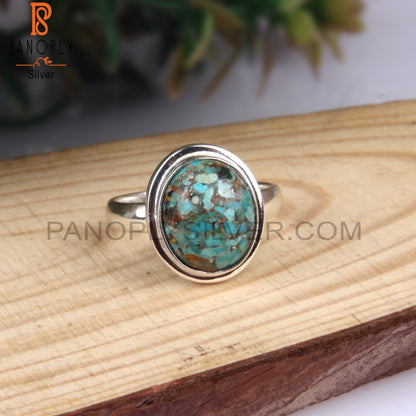 Boulder Turquoise Oval Shape Sterling Silver 925 Casual Ring