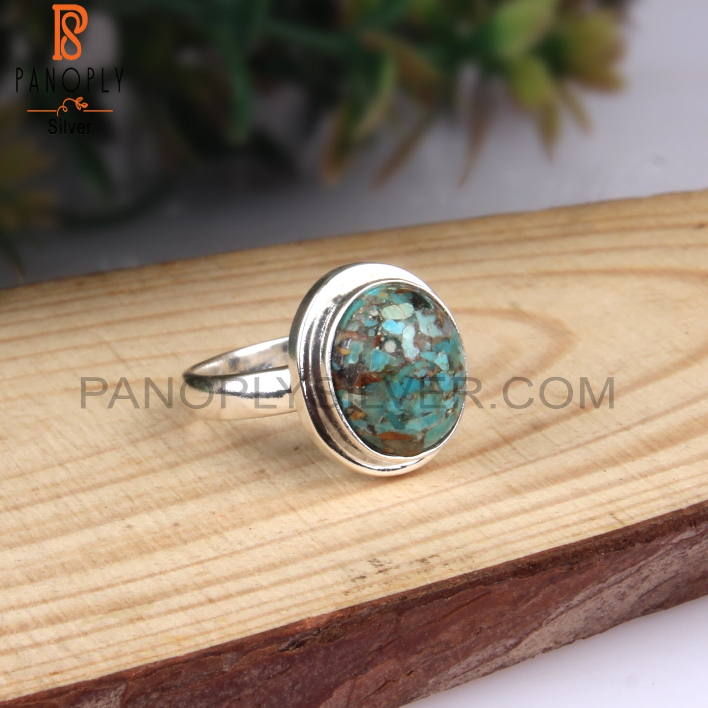 Boulder Turquoise Oval Shape Sterling Silver 925 Casual Ring