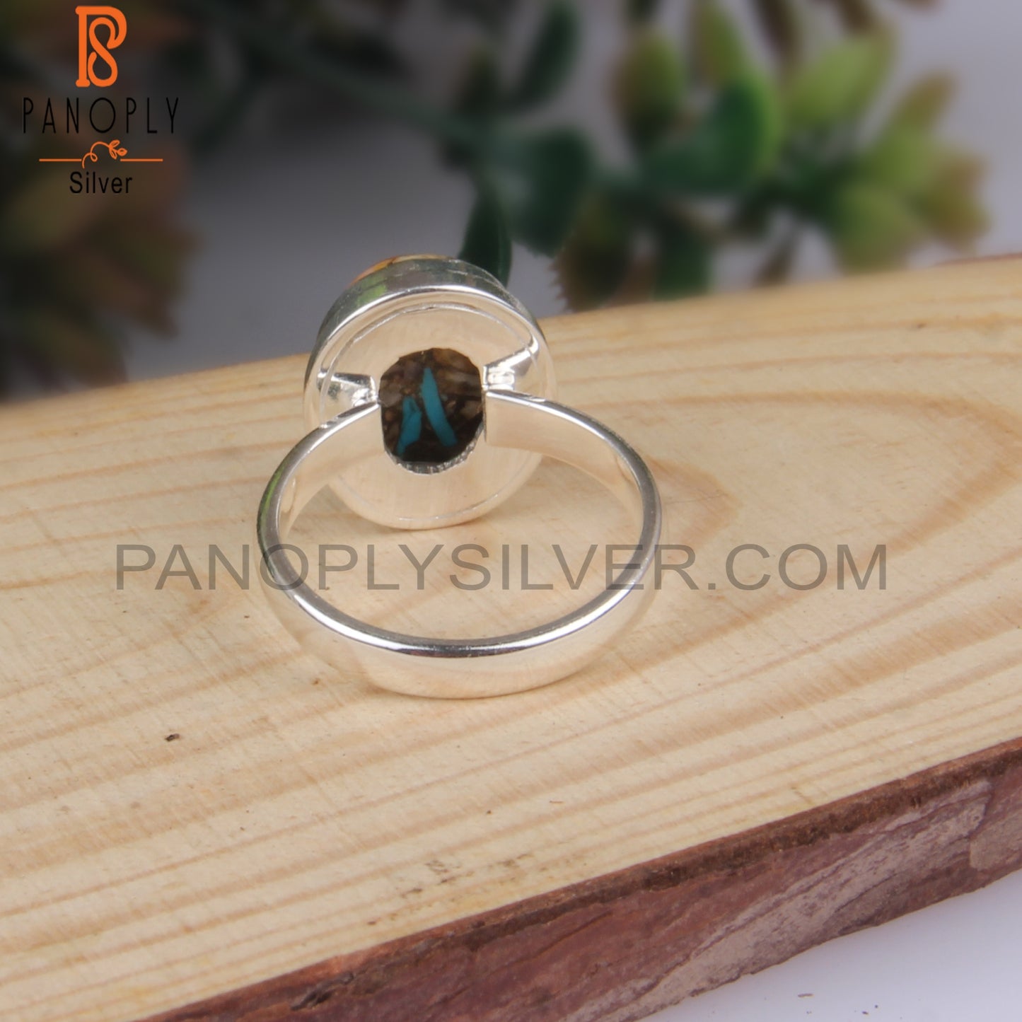 Unique Mojave Copper Bumblebee Turquoise Oval Silver 925 Ring