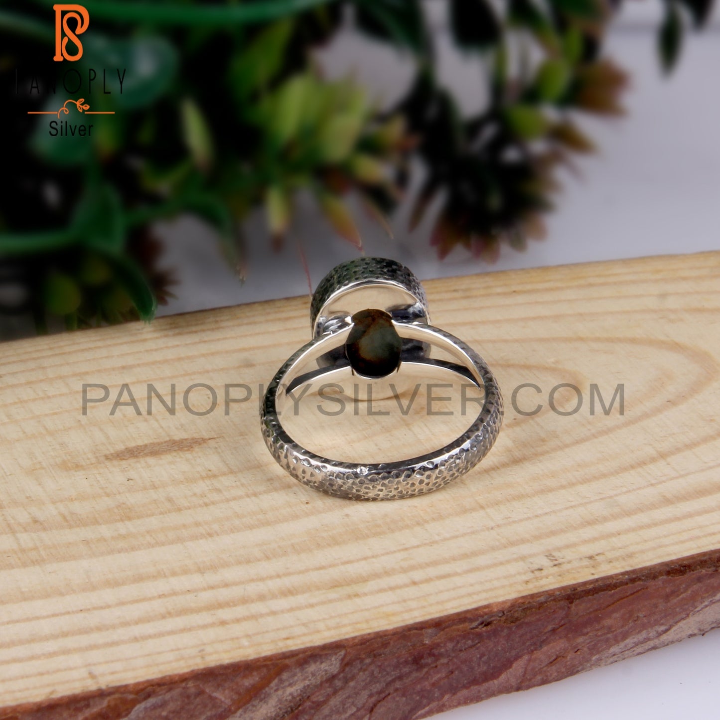 Amazonite Mojave Copper Oval Sterling Silver 925 Ring