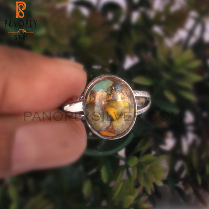 Mojave Copper Bumblebee Turquoise 925 Ring