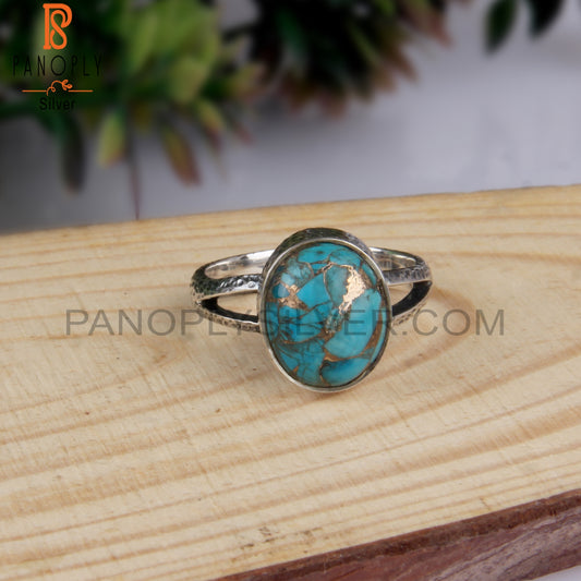 Mojave Turquoise Oval Shape 925 Silver Ring For Engagement