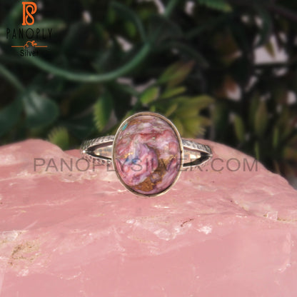 Designer Mojave Purple Oyster Turquoise 925 Silver Ring