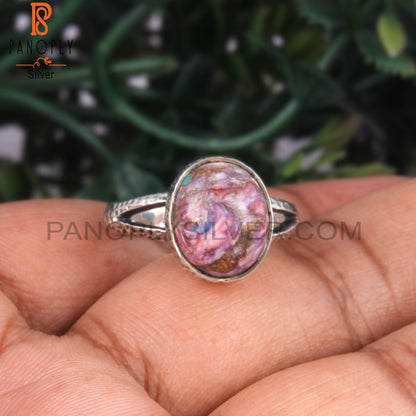 Designer Mojave Purple Oyster Turquoise 925 Silver Ring