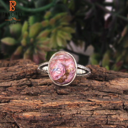 Designer Mojave Purple Oyster Turquoise 925 Silver Ring