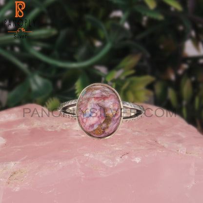 Designer Mojave Purple Oyster Turquoise 925 Silver Ring