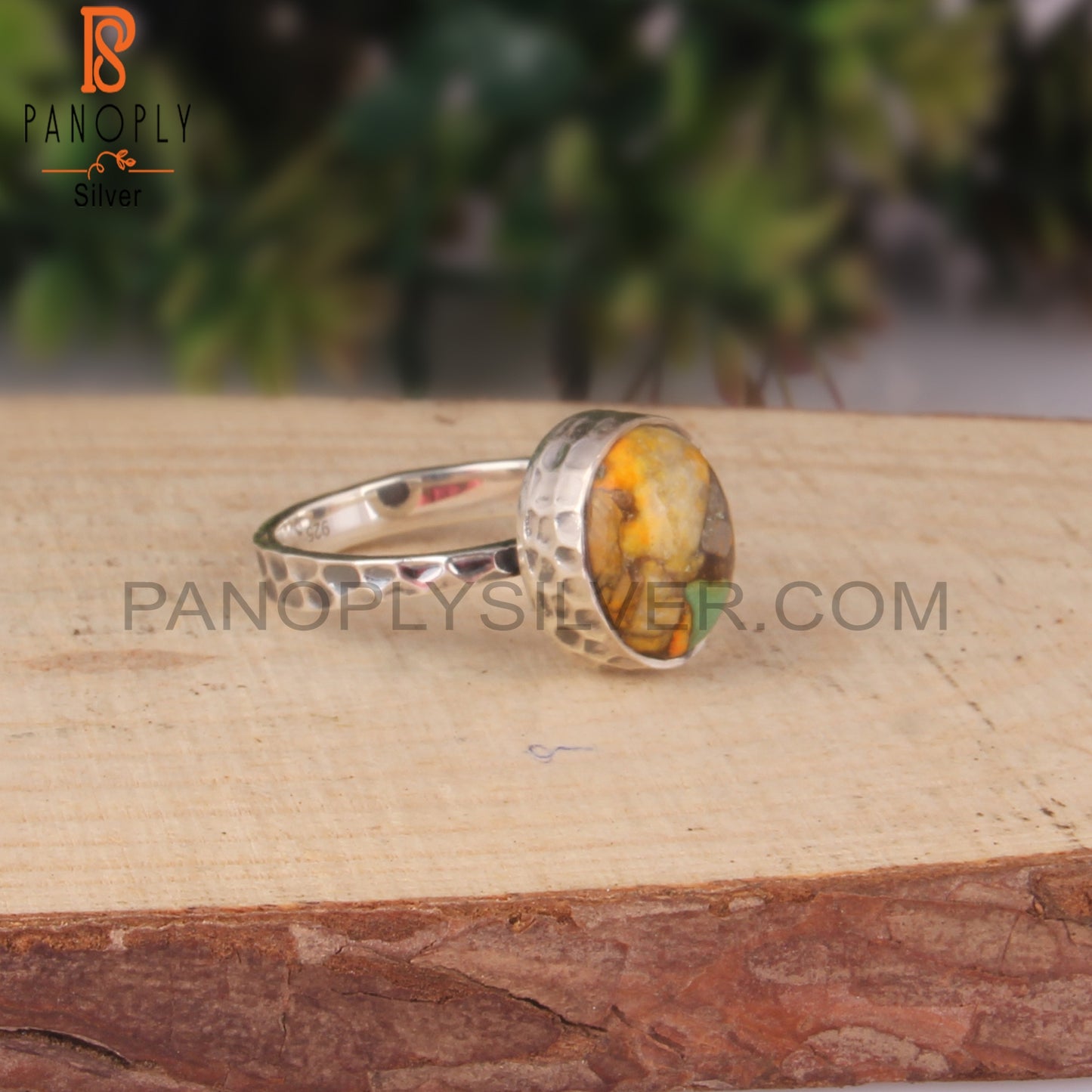 Unique Mojave Copper Bumblebee Turquoise Oval 925 Silver Ring