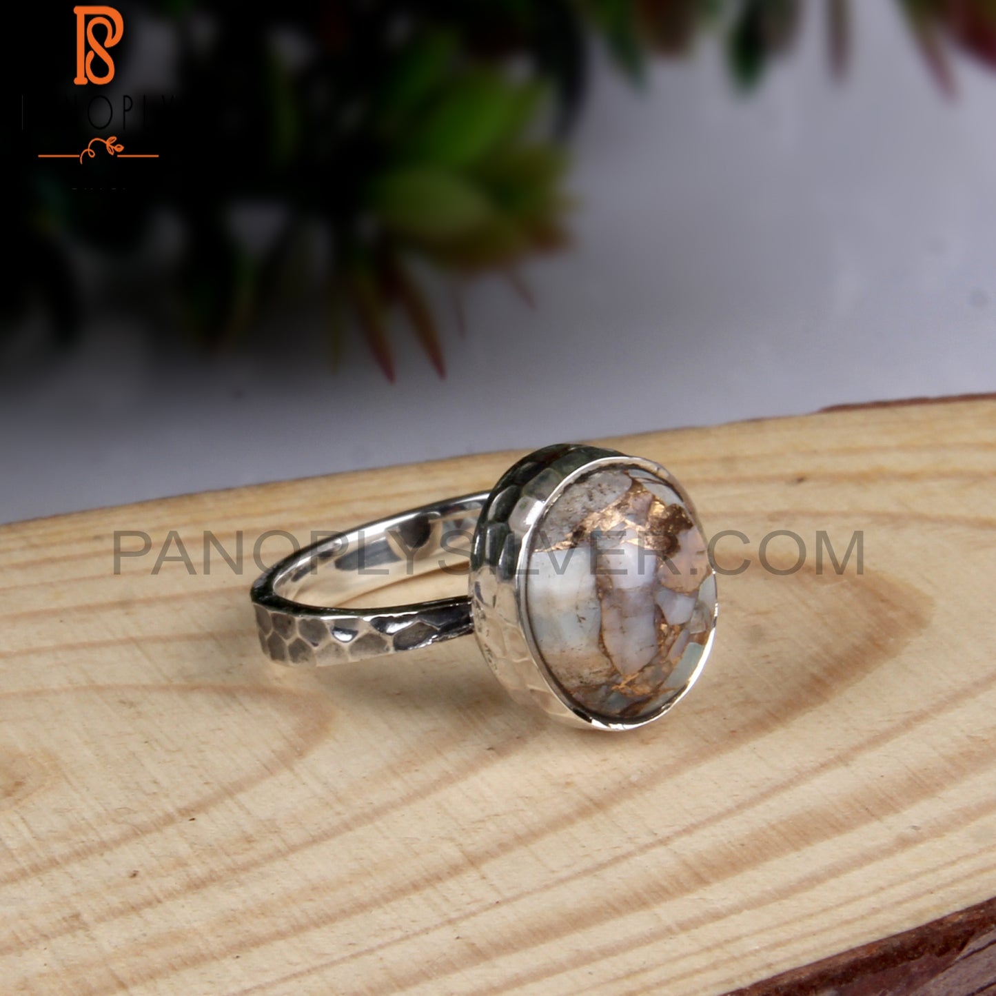 Mojave Copper Ethiopian Opal 925 Silver Classic Ring