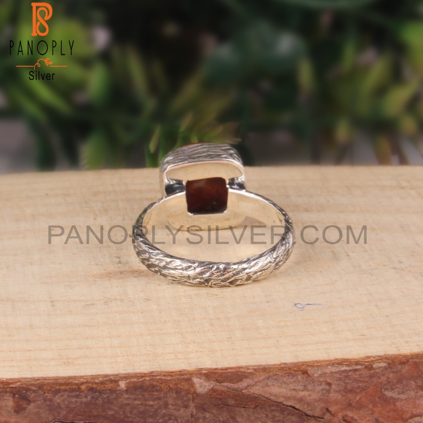 Sponge Coral Cushion Shape 925 Sterling Silver Ring