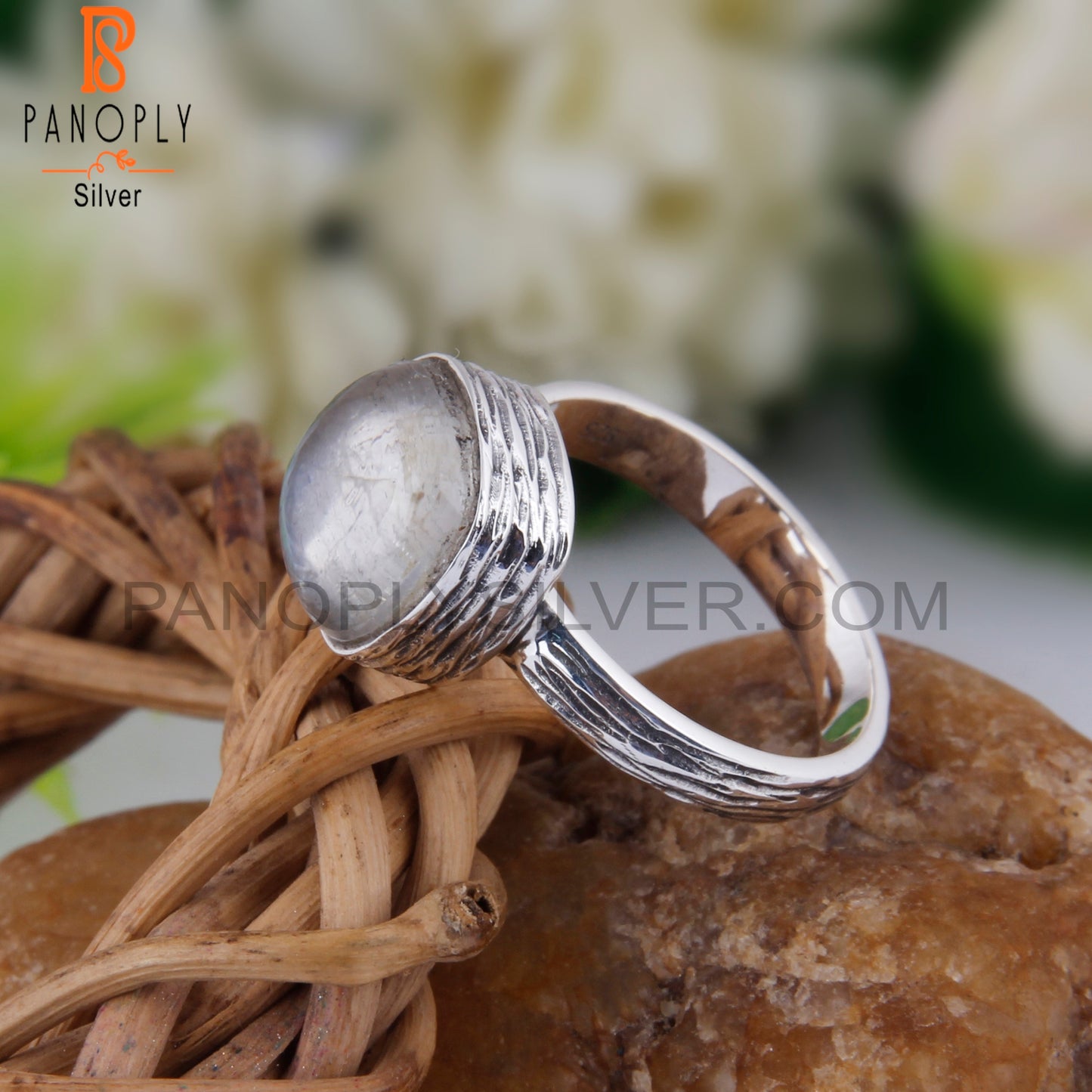 Doublet Labradorite Crystal Cushion 925 Sterling Silver Ring