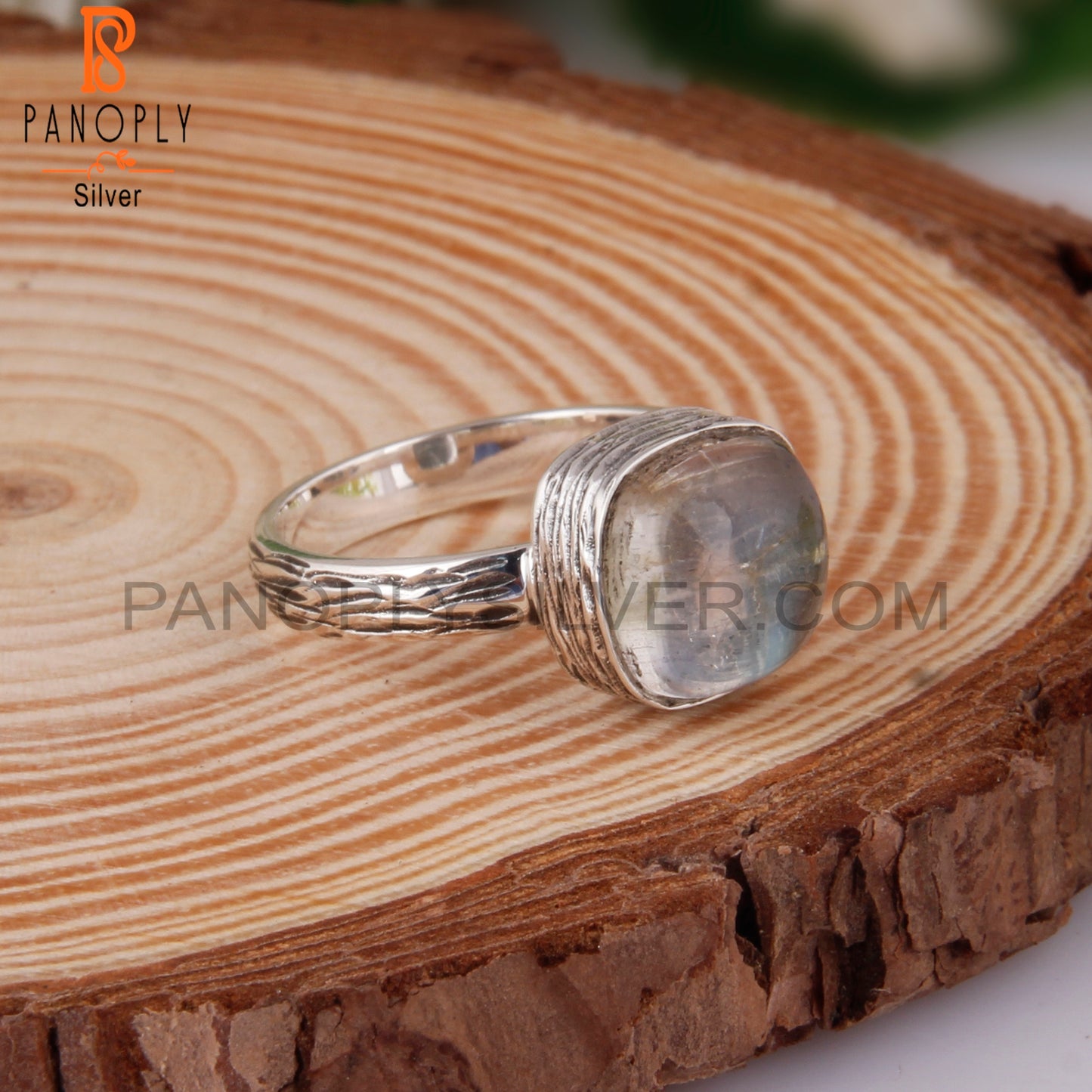 Doublet Labradorite Crystal Cushion 925 Sterling Silver Ring