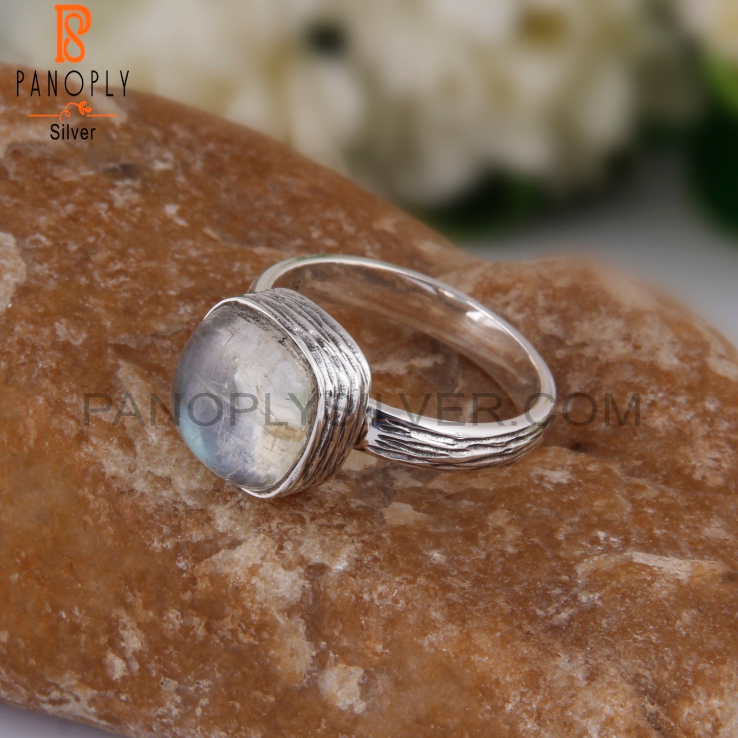 Doublet Labradorite Crystal Cushion 925 Sterling Silver Ring