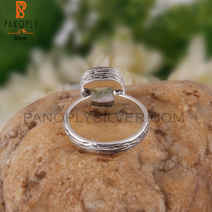 Doublet Labradorite Crystal Cushion 925 Sterling Silver Ring
