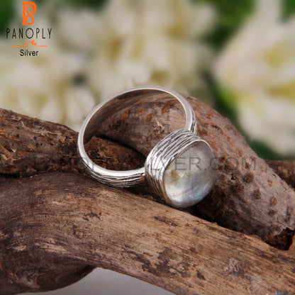 Doublet Labradorite Crystal Cushion 925 Sterling Silver Ring