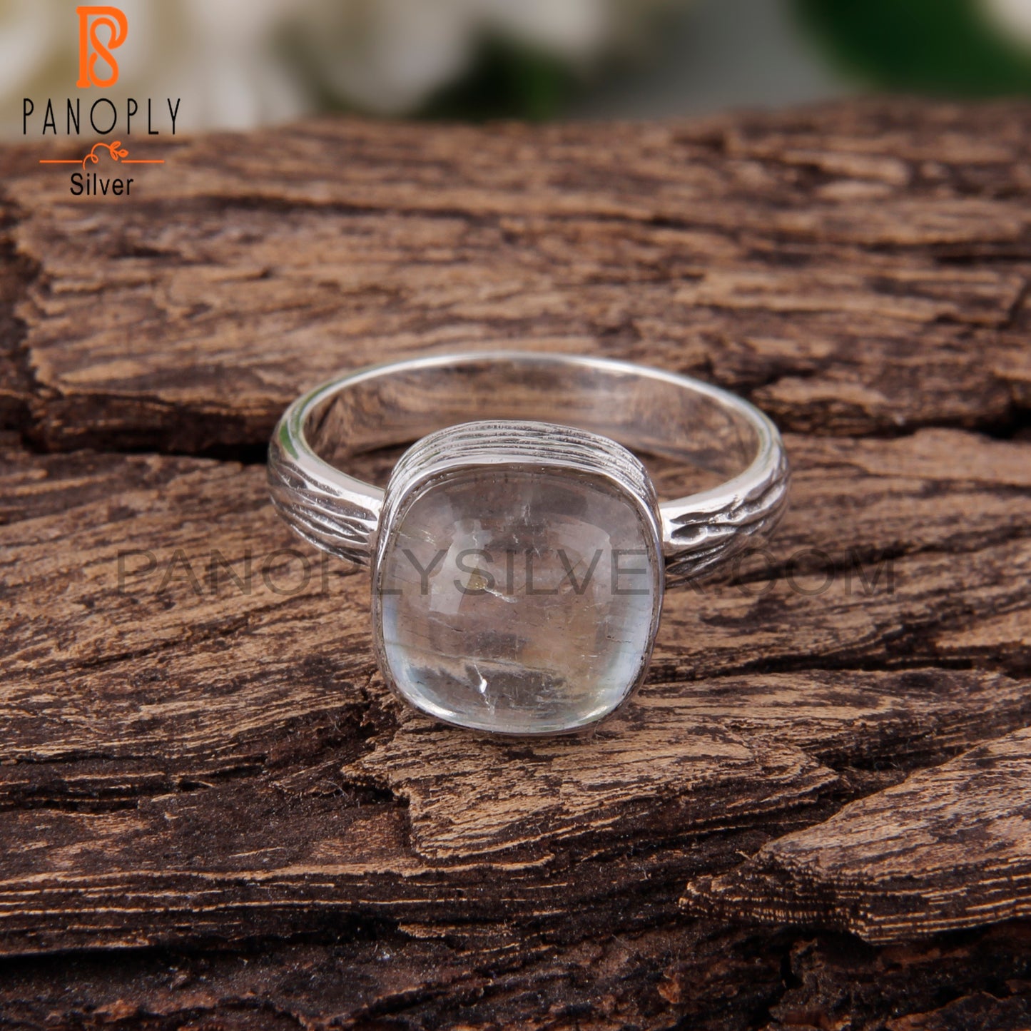 Doublet Labradorite Crystal Cushion 925 Sterling Silver Ring