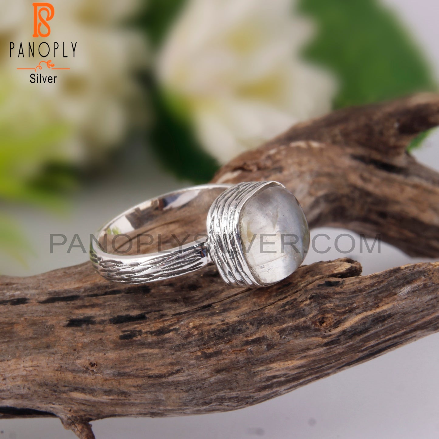 Doublet Labradorite Crystal Cushion 925 Sterling Silver Ring