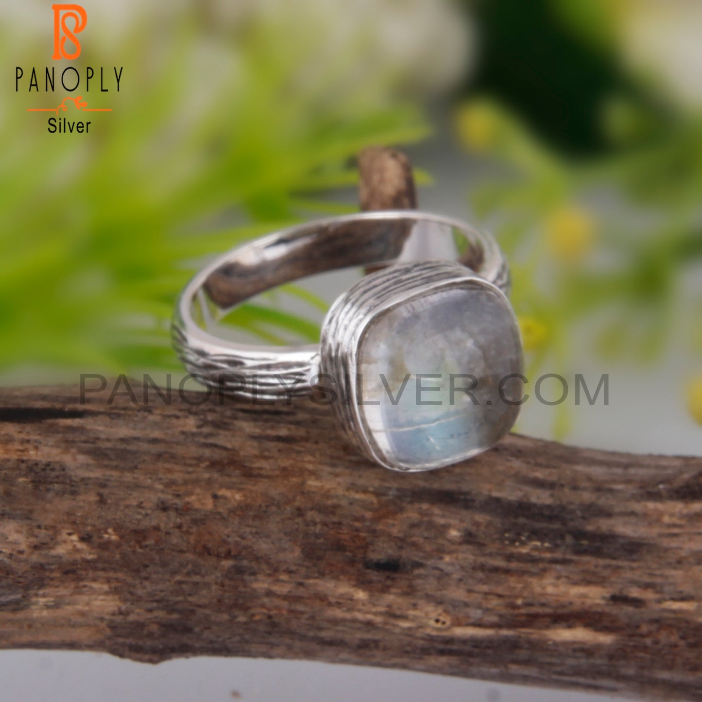Doublet Labradorite Crystal Cushion 925 Sterling Silver Ring