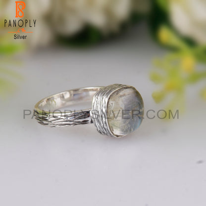 Doublet Labradorite Crystal Cushion 925 Sterling Silver Ring