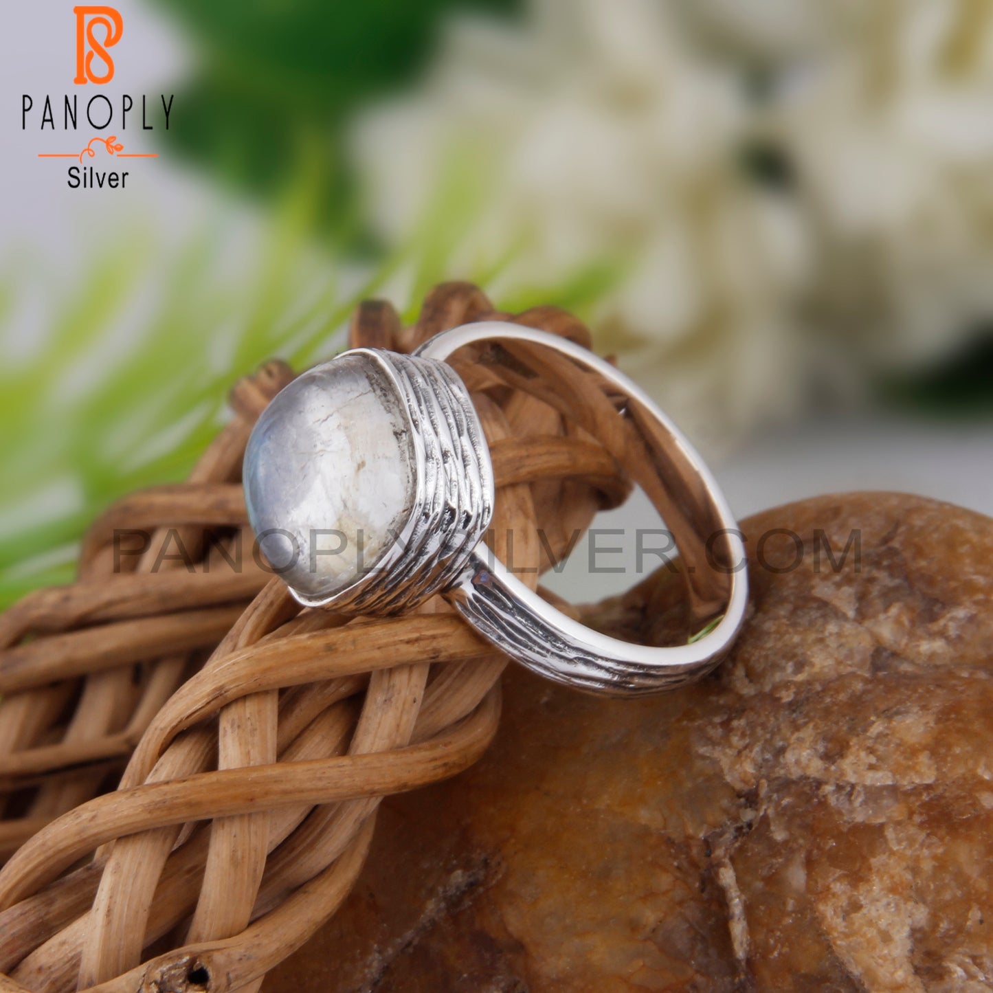 Doublet Labradorite Crystal Cushion 925 Sterling Silver Ring