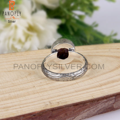 Mojave Copper Oyster Turquoise Stone Round 925 Sterling Ring