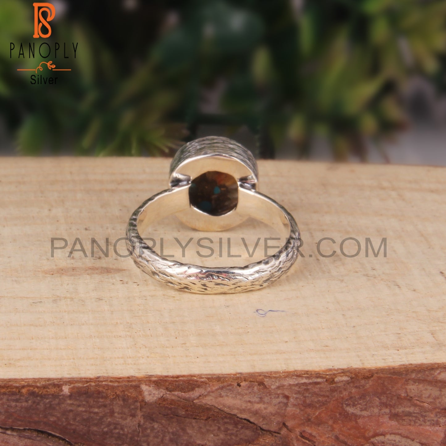 Mojave Copper Oyster Turquoise Round 925 Sterling Silver Ring