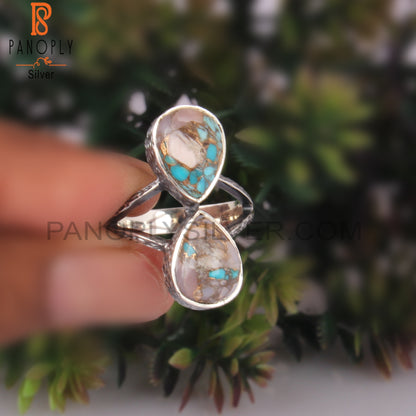 Mojave Copper Opal Turquoise Pear 925 Ring