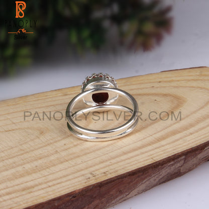 Sponge Coral Round Shape 925 Sterling Silver Crown Ring