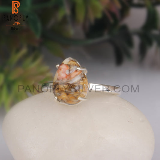 Mojave Copper Oyster Turquoise 925 Attractive Unique Ring