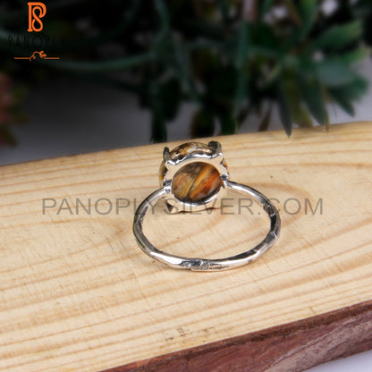 Mojave Copper Bumblebee Turquoise 925 Silver Engagement Ring