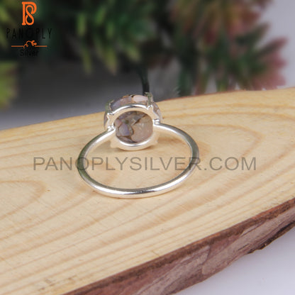 Mojave Copper Ethiopian Opal Round Sterling Silver Ring Gift
