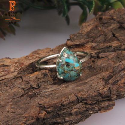 Boulder Turquoise Hypoallergenic Pear 925 Sterling Silver Ring
