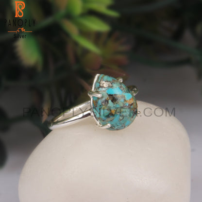 Boulder Turquoise Hypoallergenic Pear 925 Sterling Silver Ring