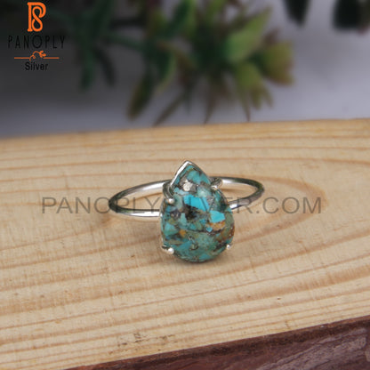 Boulder Turquoise Hypoallergenic Pear 925 Sterling Silver Ring