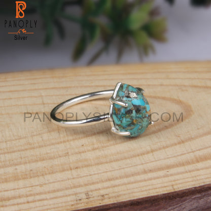 Boulder Turquoise Hypoallergenic Pear 925 Sterling Silver Ring