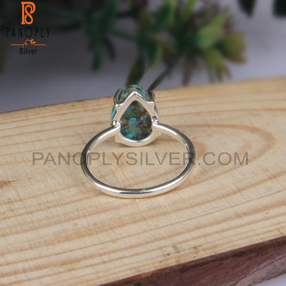 Boulder Turquoise Hypoallergenic Pear 925 Sterling Silver Ring