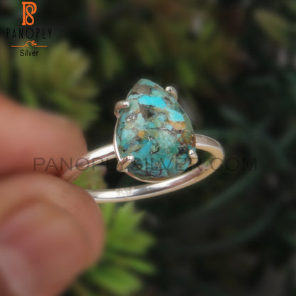 Boulder Turquoise Hypoallergenic Pear 925 Sterling Silver Ring