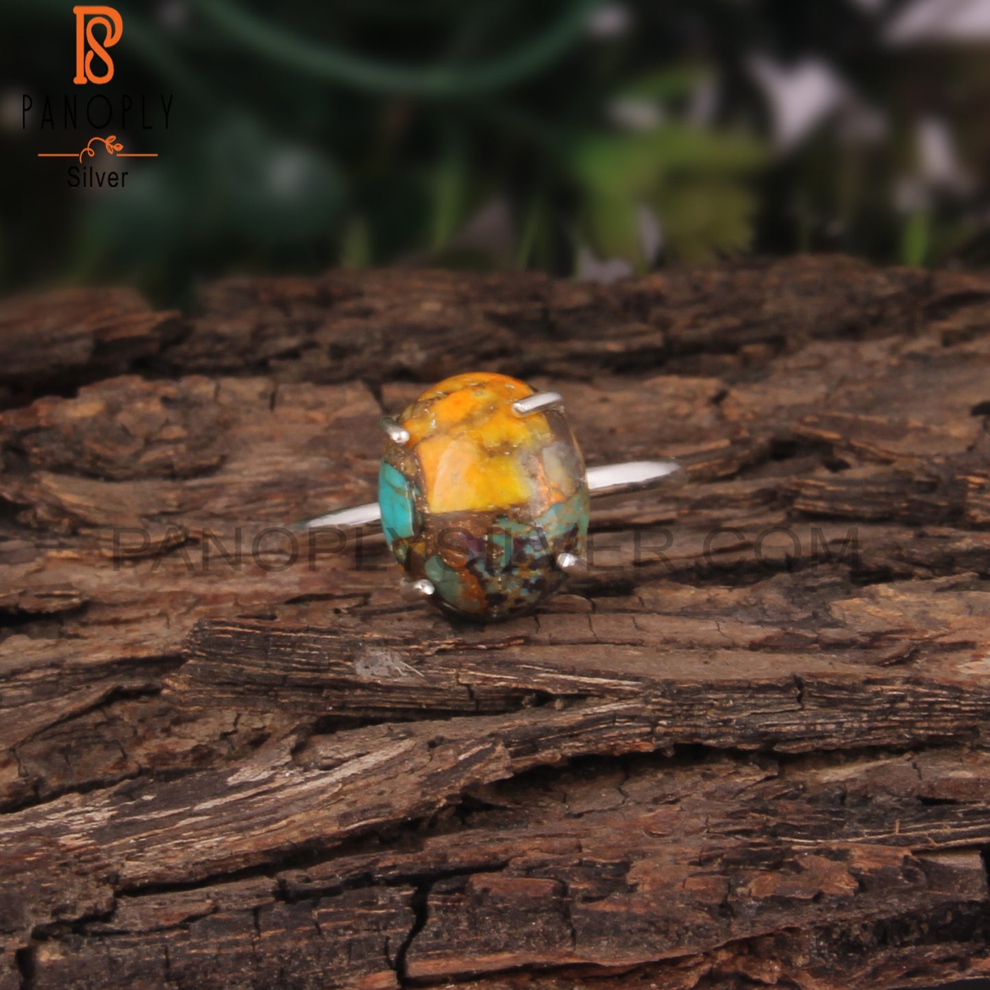 Mojave Copper Bumblebee Turquoise 925 Silver Gift Ring
