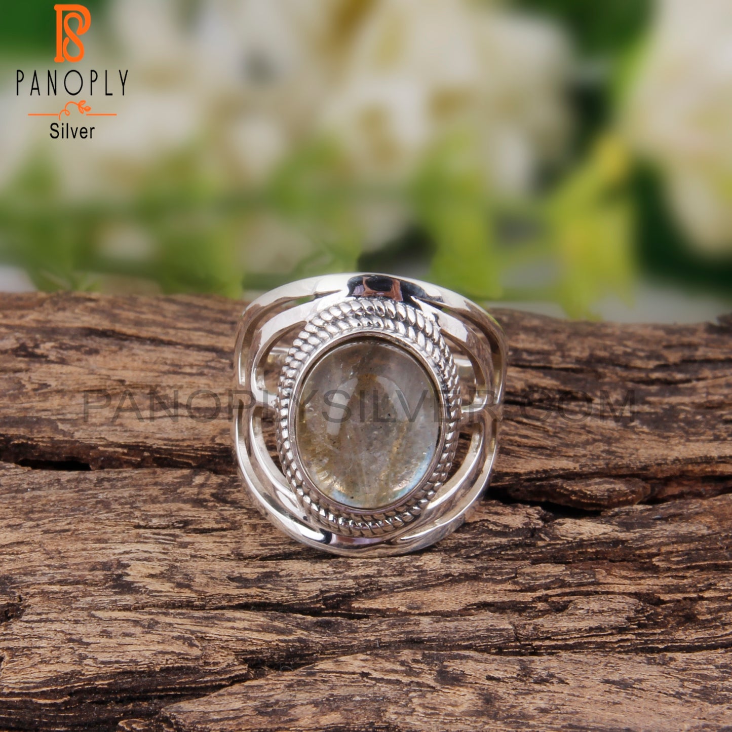 Doublet Labradorite Crystal Oval 925 Sterling Silver Rings
