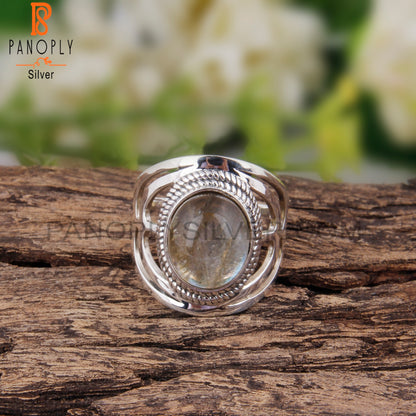 Doublet Labradorite Crystal Oval 925 Sterling Silver Rings