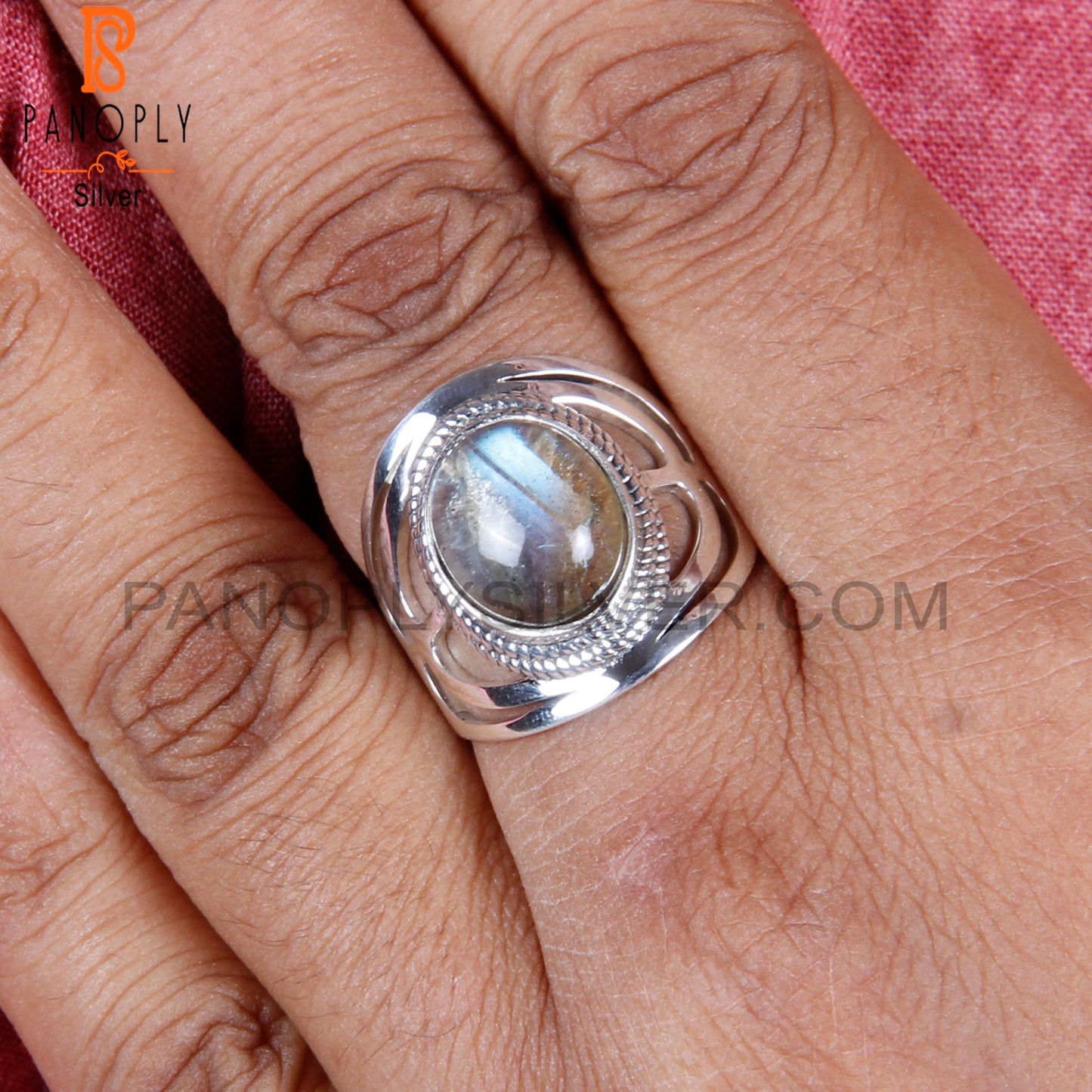 Doublet Labradorite Crystal Oval 925 Sterling Silver Rings