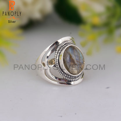 Doublet Apache Gold Crystal Oval 925 Sterling Silver Ring