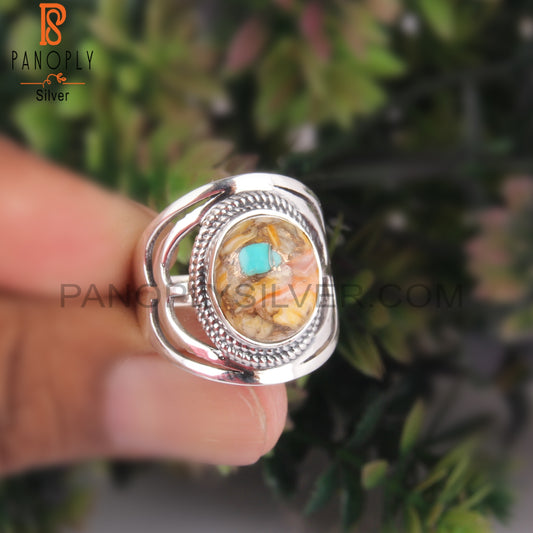 Mojave Copper Bumblebee Turquoise Oval 925 Silver Jewelry