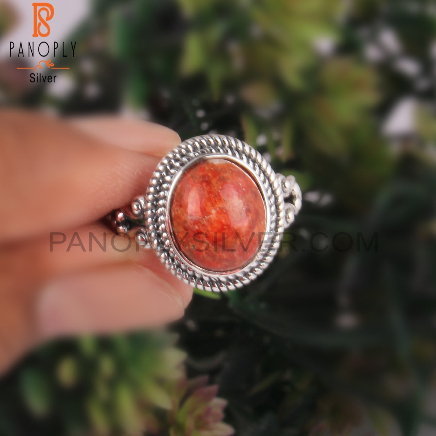 Sponge Coral Oval Daily Wear 925 Sterling Silver Ring