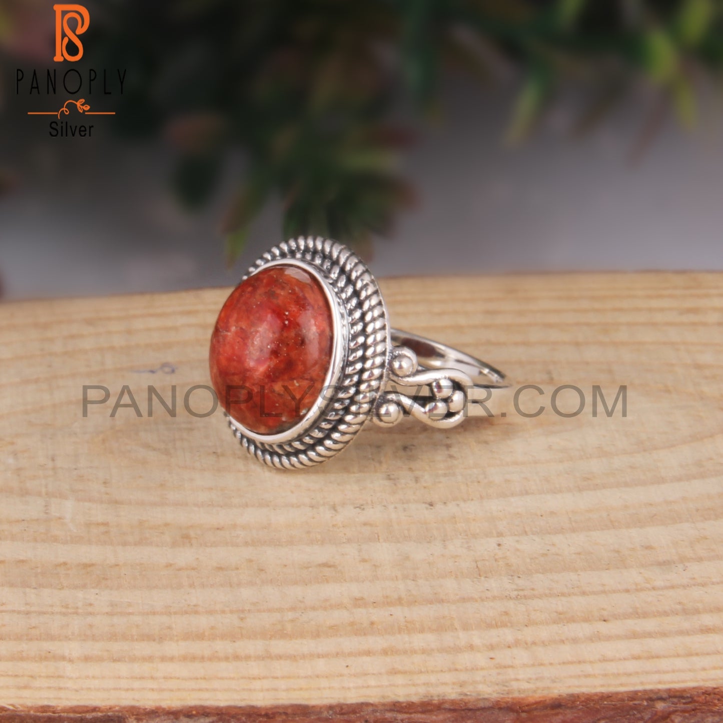 Sponge Coral Oval Daily Wear 925 Sterling Silver Ring