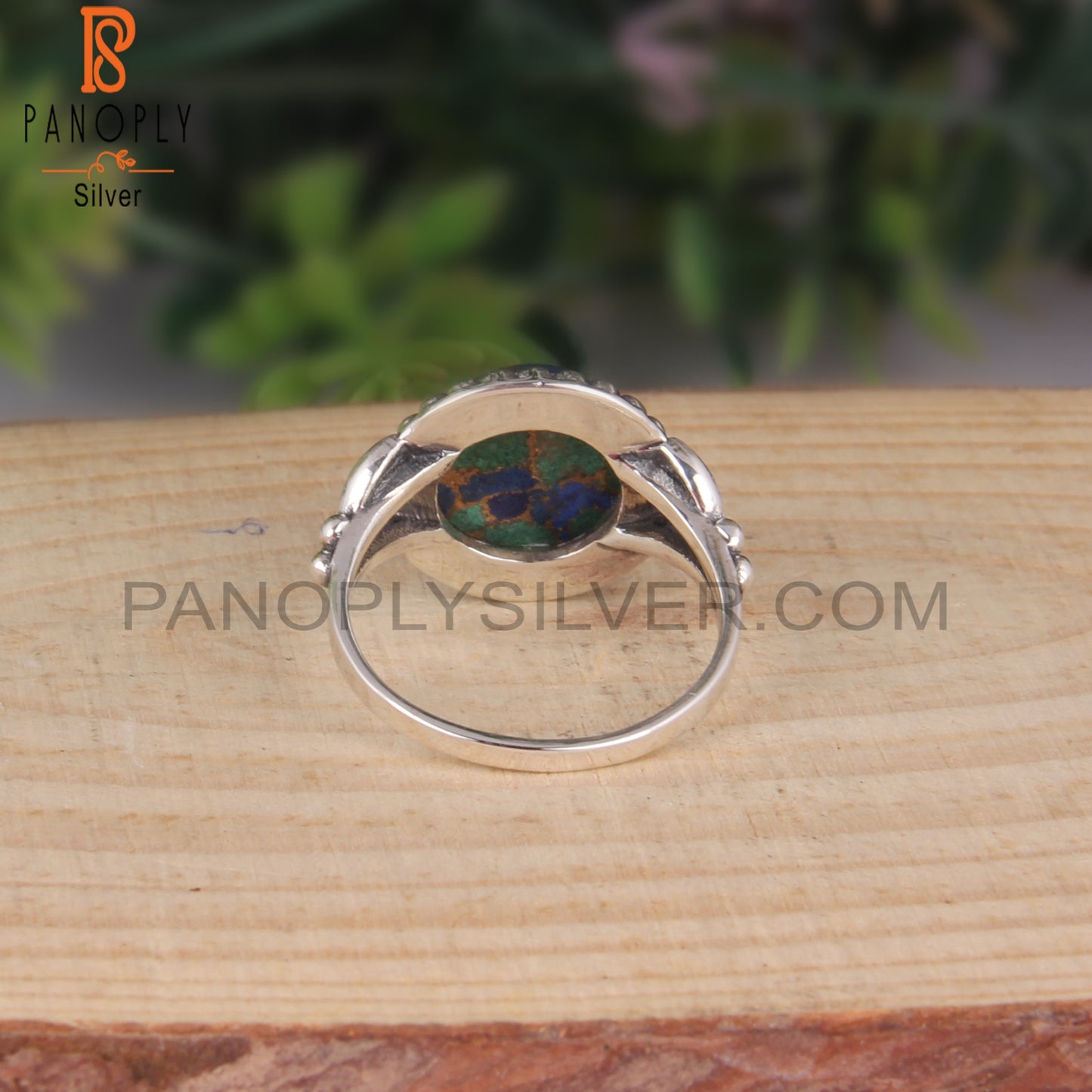 Mojave Azurite Malachite 925 Silver Party Wear Ring