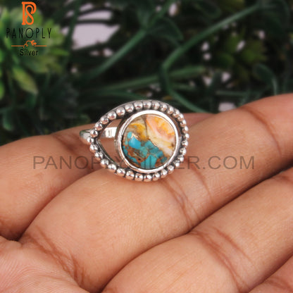 Natural Mojave Copper Bumblebee Turquoise 925 Silver Ring